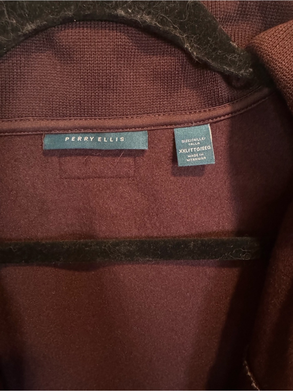 NWT Perry Ellis Hybrid Quilted Jacket XXLT Tall Burgundy Port - Picture 6 of 8